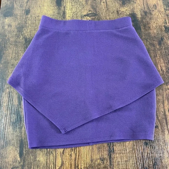 Purple Bodycon asymmetric skirt - Picture 1 of 9